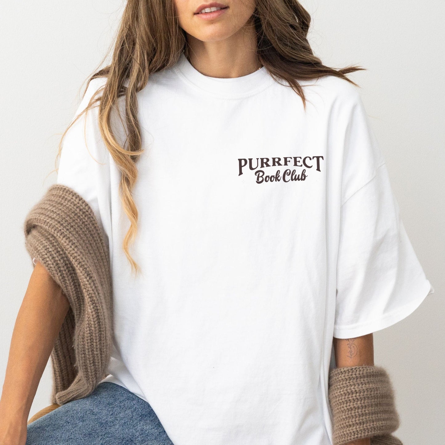 Small corner logo with “Purrfect Book Club” text