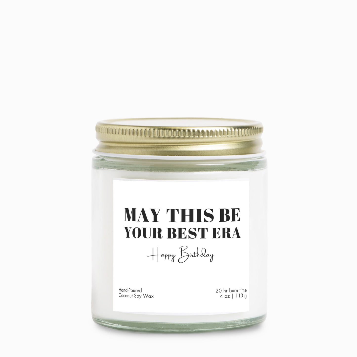 Best Era coconut soy candle, perfect birthday gift in amber jar.