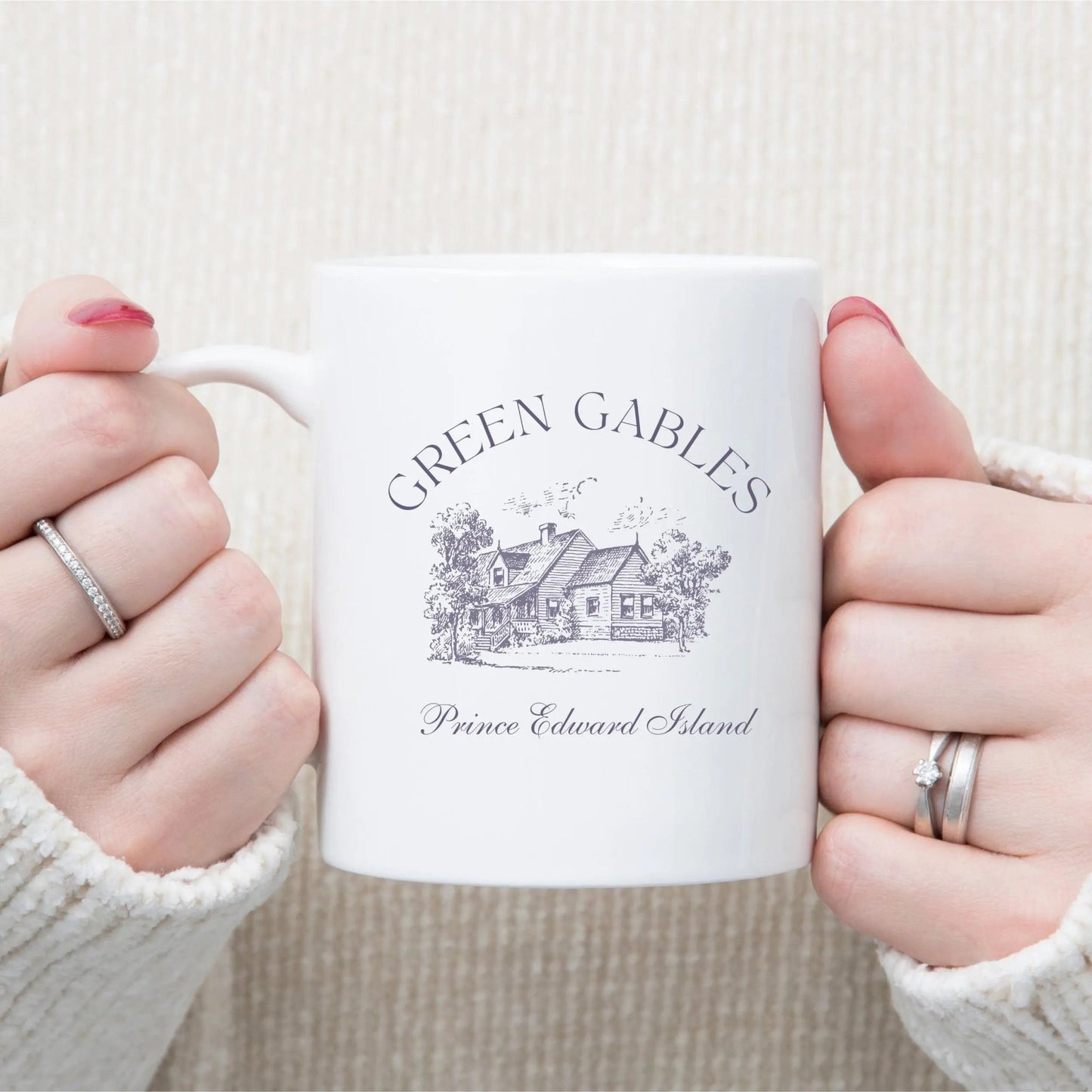 Ceramic "Anne of Green Gables" mug from That Cozy Vibe, ideal for fans of light and soft academia aesthetics.