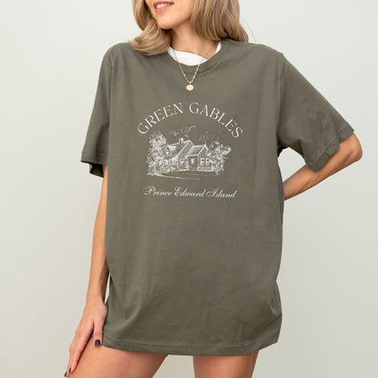 Green Gables shirt, Anne of Green Gables design, 100% cotton, multiple colors.