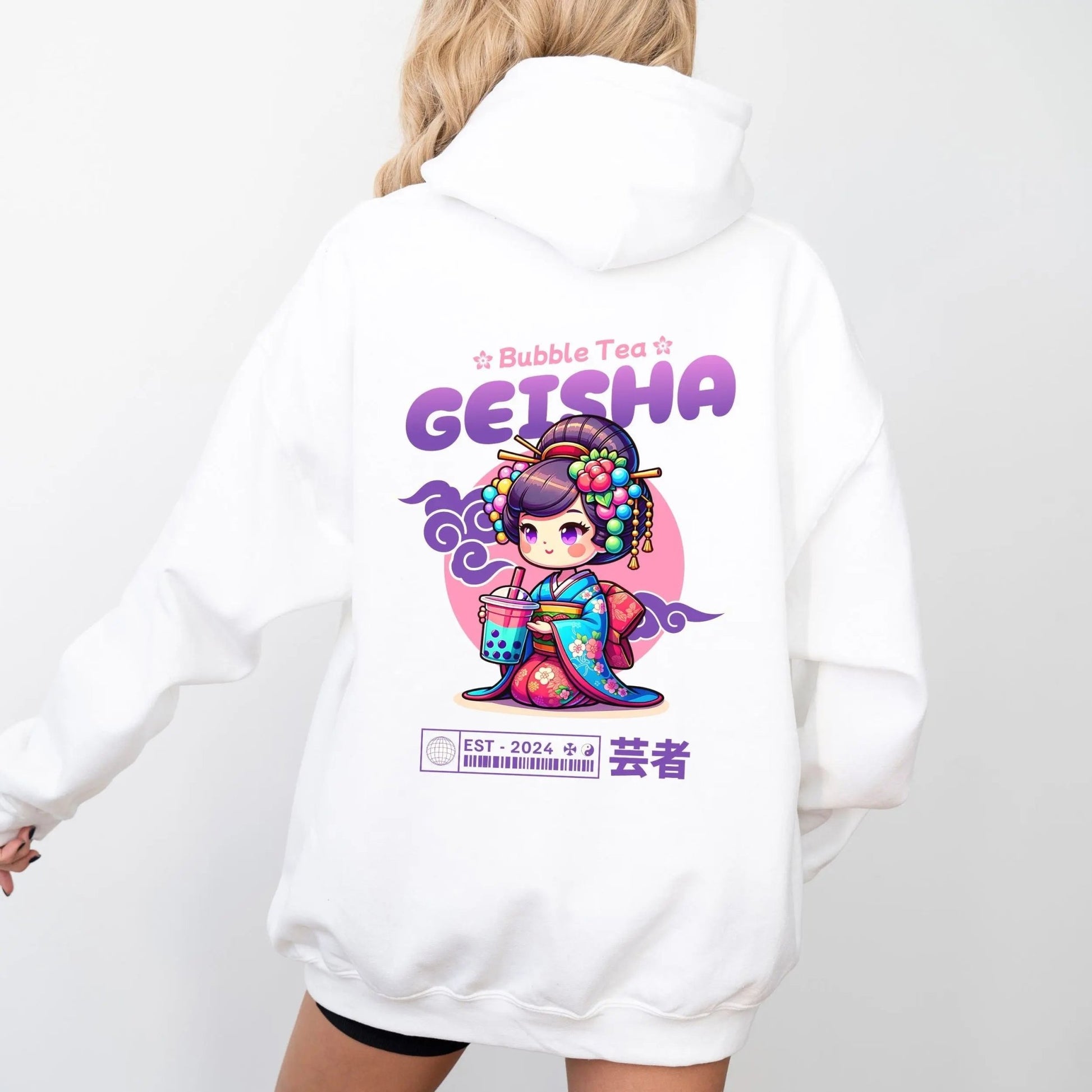 Bubble Tea Geisha Hoodie Printify