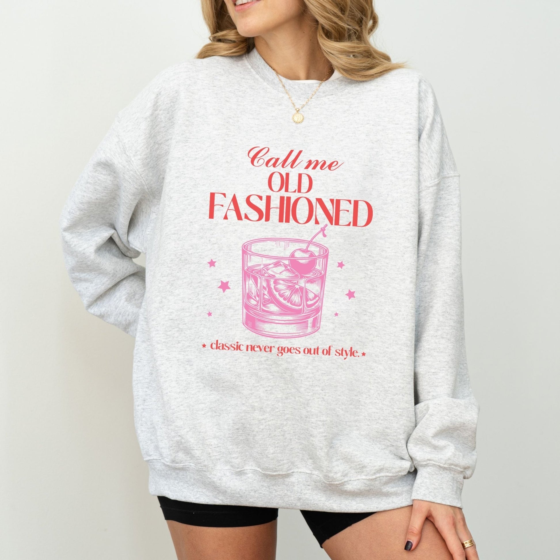 Old Fashioned cocktail sweatshirt in 5 colors.