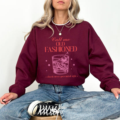 Old Fashioned cocktail sweatshirt in 5 colors.