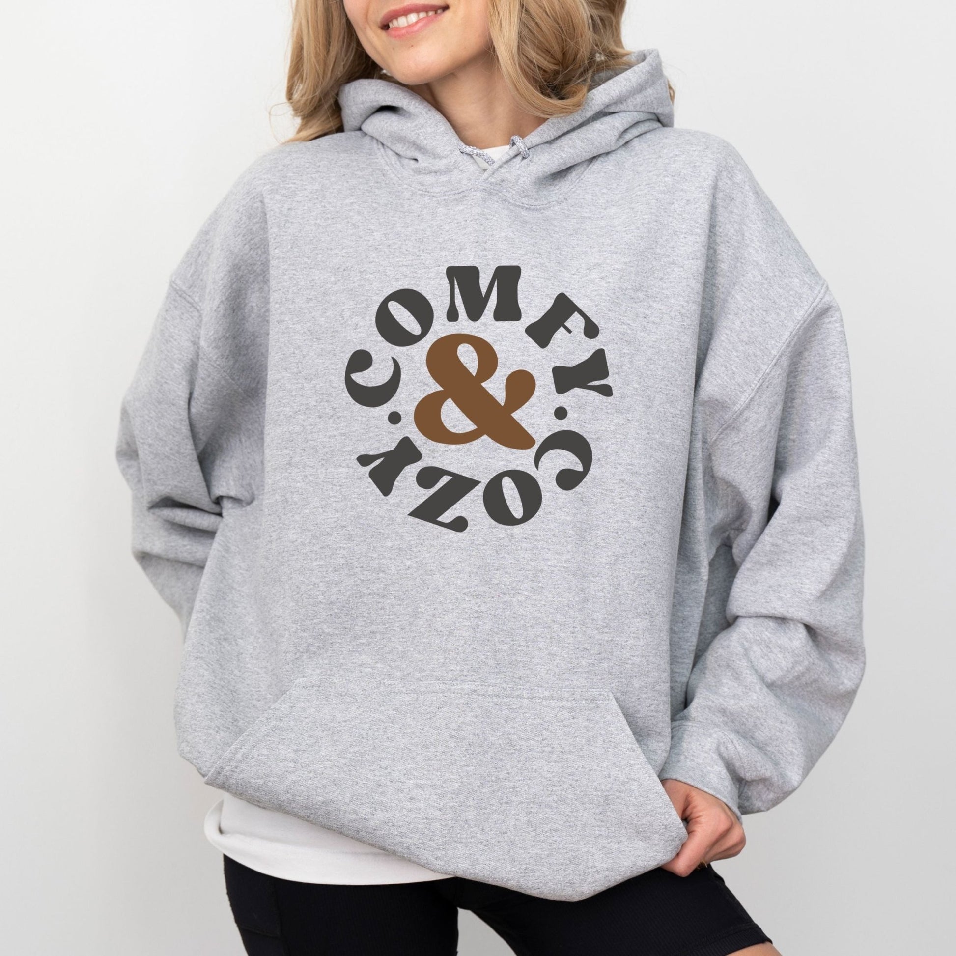 Comfy & Cozy hoodie design, perfect for fall and winter comfort.