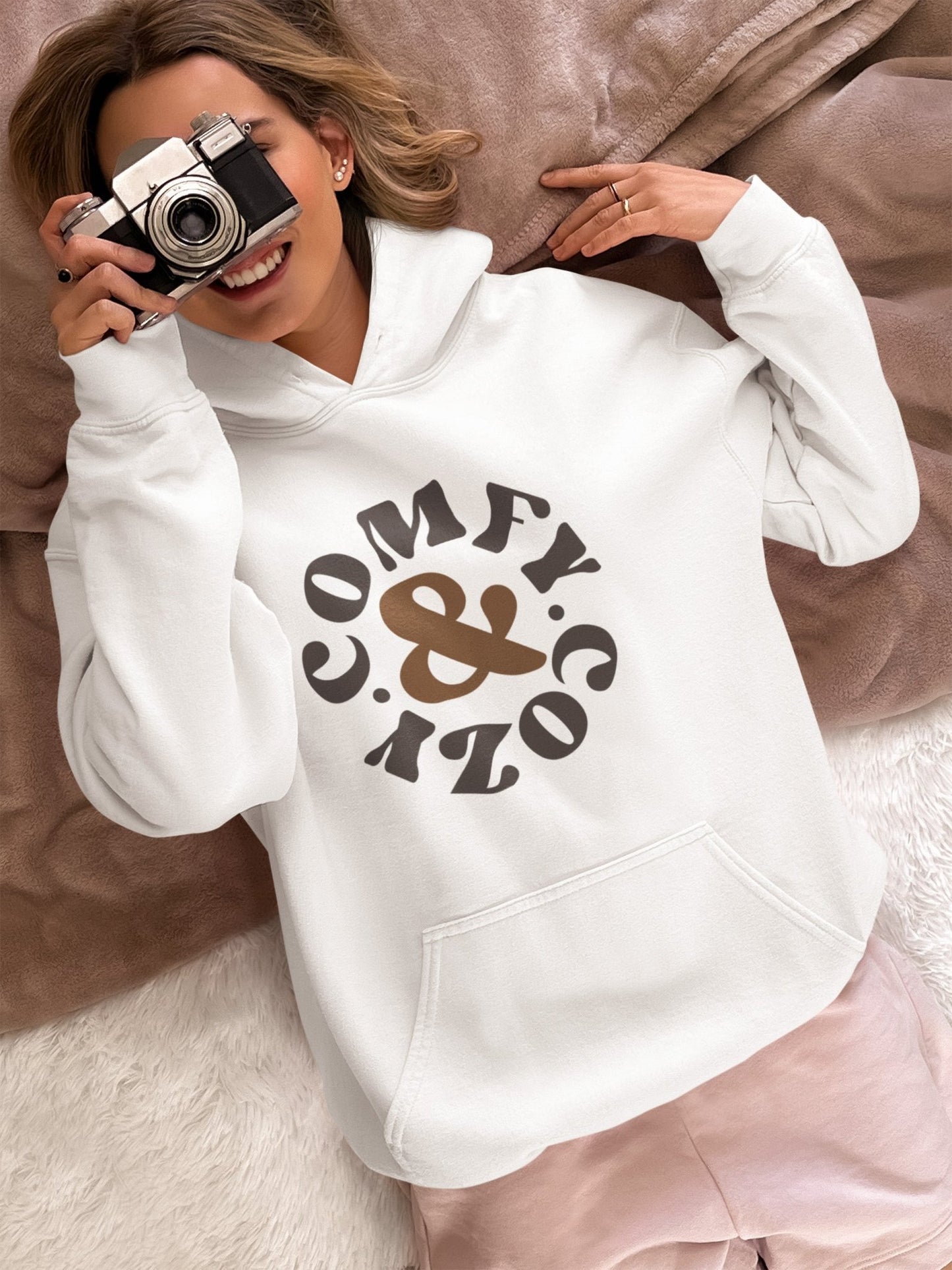 Comfy & Cozy hoodie design, perfect for fall and winter comfort.