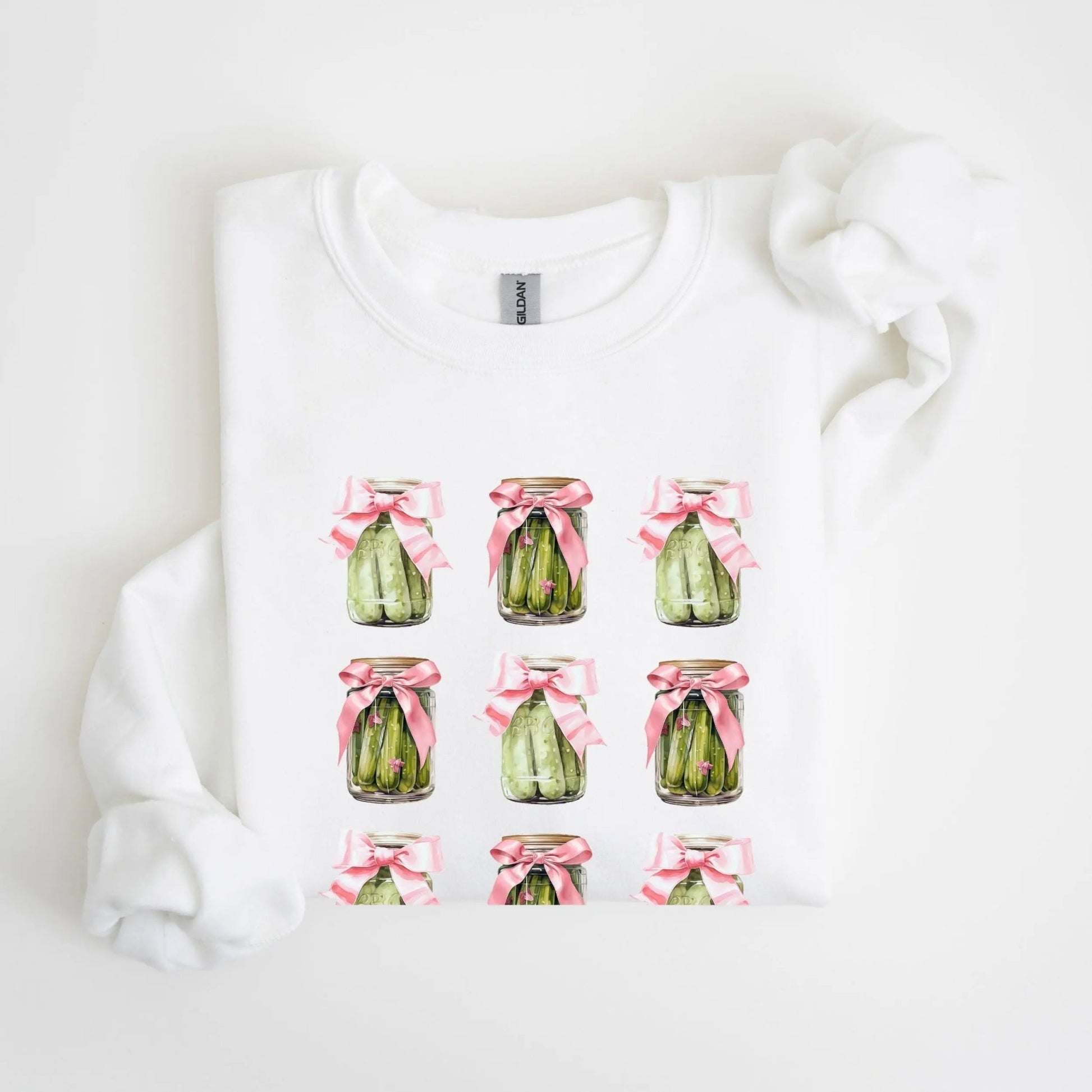 Pickle Jar sweatshirt, kawaii fashion, Y2K style, quirky design, casual wear, cute fashion.