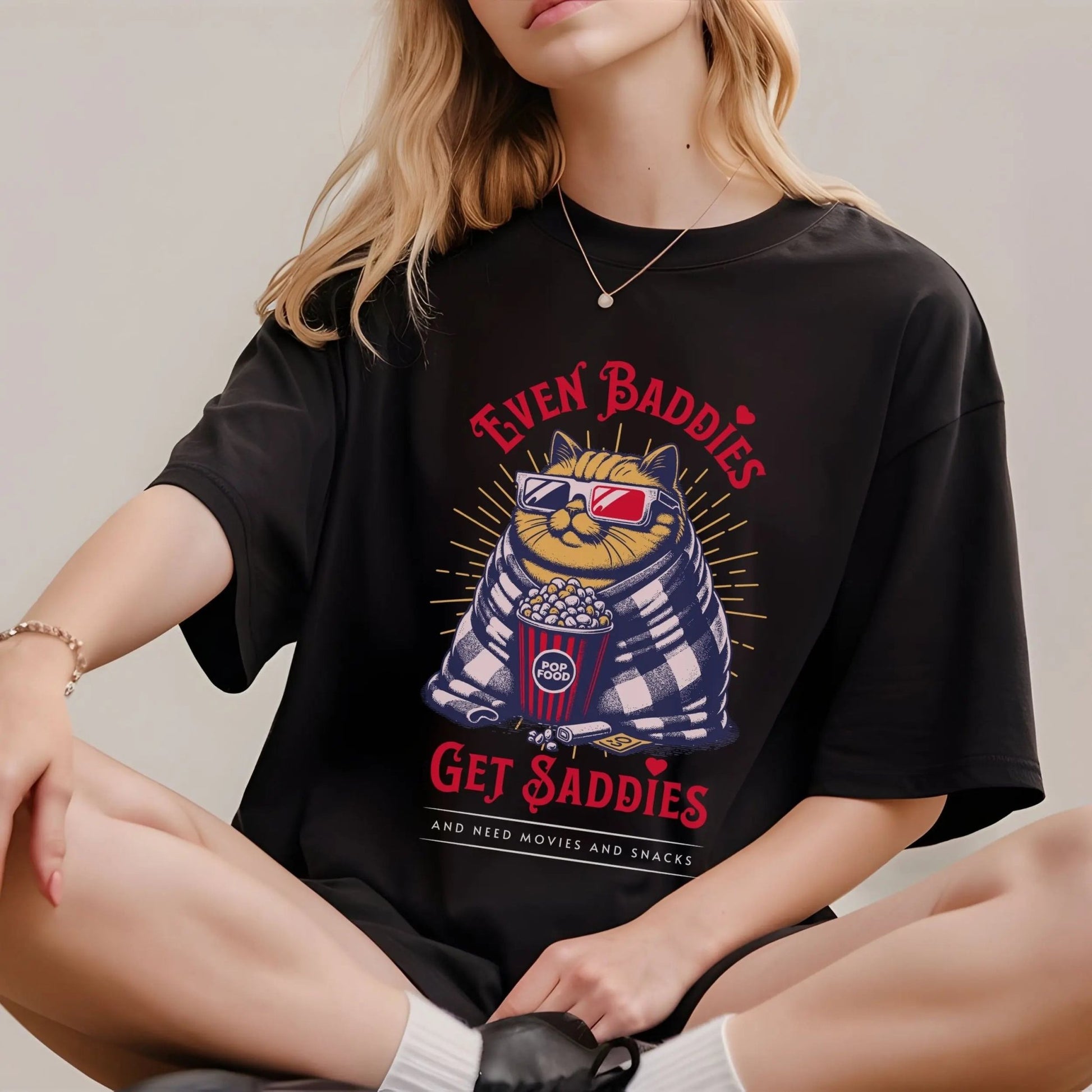 Even Baddies Get Saddies Cat T-Shirt Printify