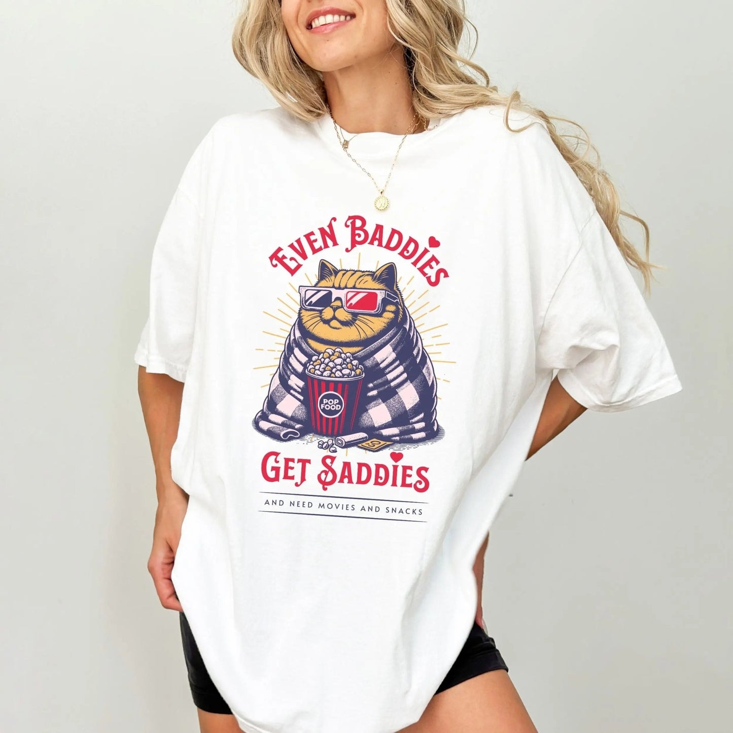 Even Baddies Get Saddies Cat T-Shirt Printify