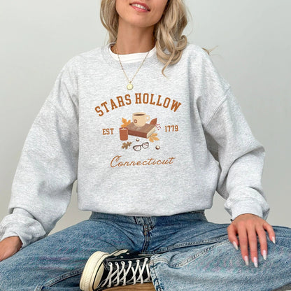 "Fall in Stars Hollow" sweatshirt, Gilmore Girls merch, cozy town aesthetic, 9 colors.