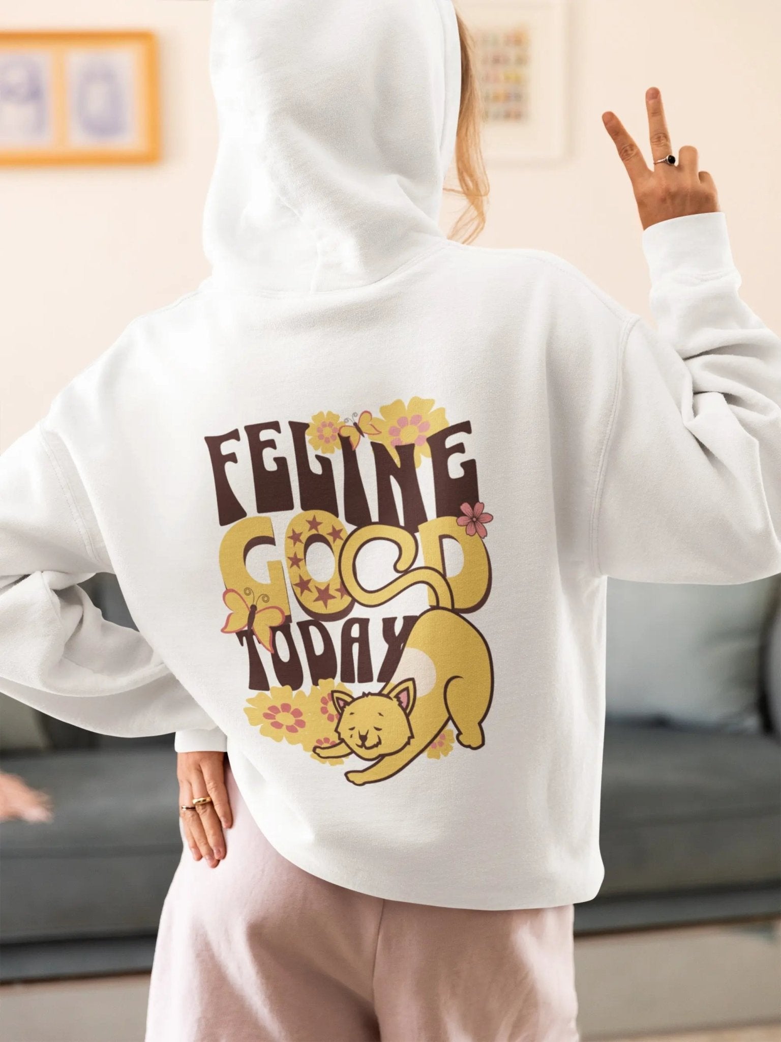 Feline Good Today Hoodie Printify