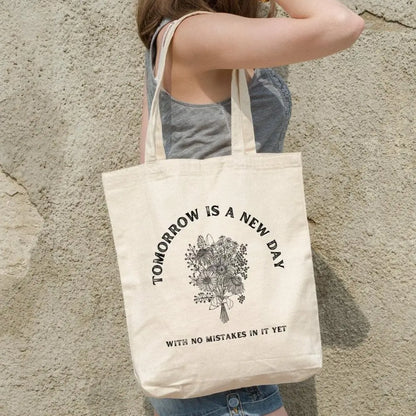 Green Gables Quote tote bag, cotton canvas, available in natural and black.