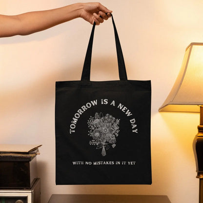 Green Gables Quote tote bag, cotton canvas, available in natural and black.