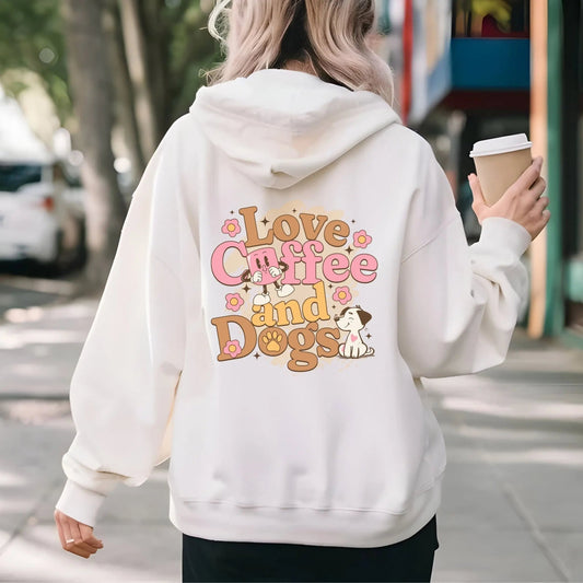 Love Coffee and Dogs Hoodie Printify