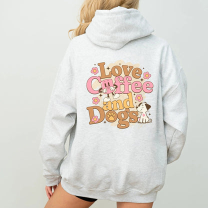 Love Coffee and Dogs Hoodie Printify