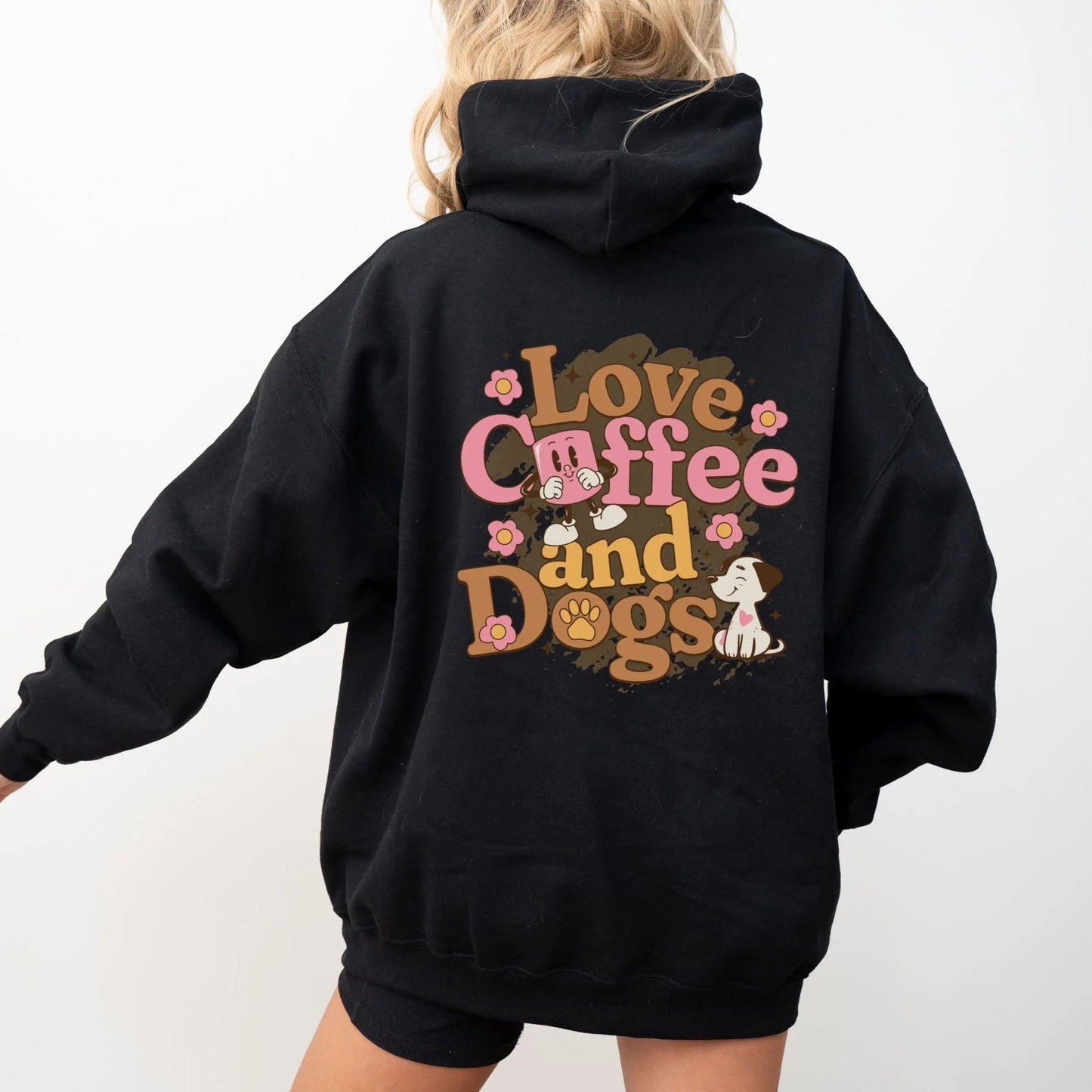 Love Coffee and Dogs Hoodie Printify