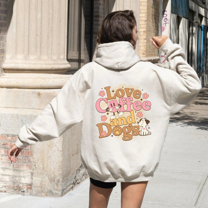 Love Coffee and Dogs Hoodie Printify