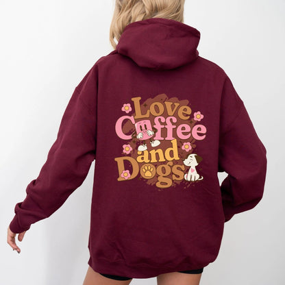 Love Coffee and Dogs Hoodie Printify