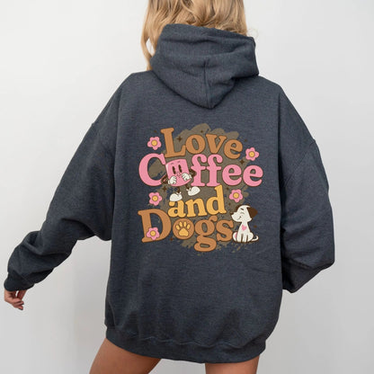 Love Coffee and Dogs Hoodie Printify