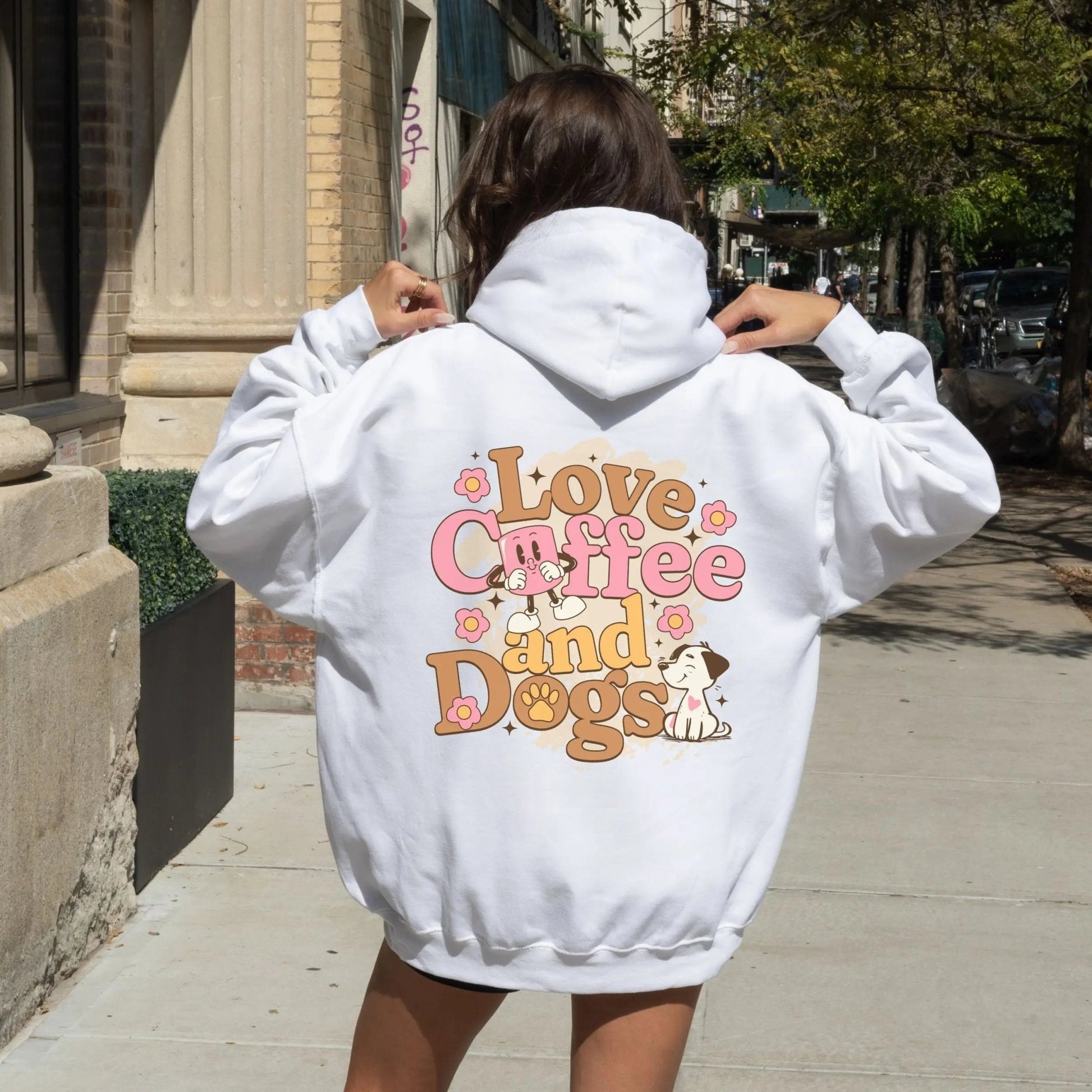 Love Coffee and Dogs Hoodie Printify