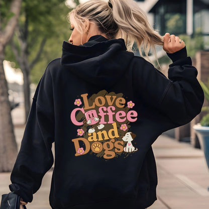 Love Coffee and Dogs Hoodie Printify