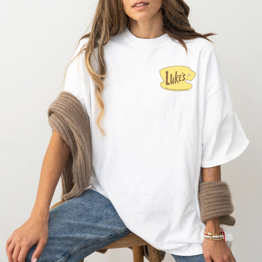 "Luke's Diner" shirt, Gilmore Girls merch, perfect for fans, cozy and stylish.