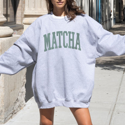 Matcha lover sweatshirt in minimalist design.