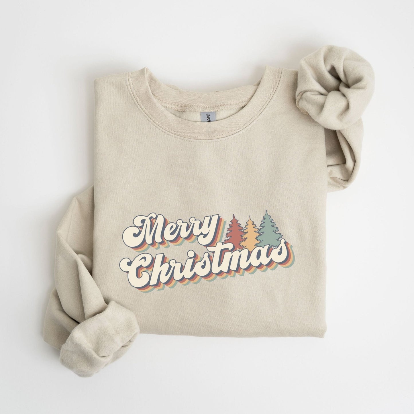 Vintage Christmas sweatshirt with retro holiday design for cozy Christmas style.