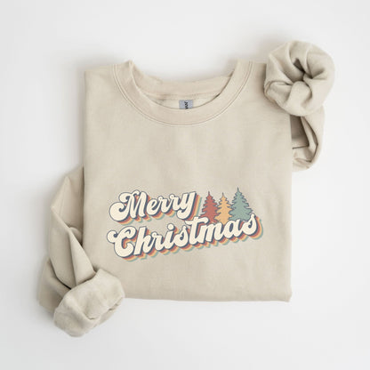 Vintage Christmas sweatshirt with retro holiday design for cozy Christmas style.