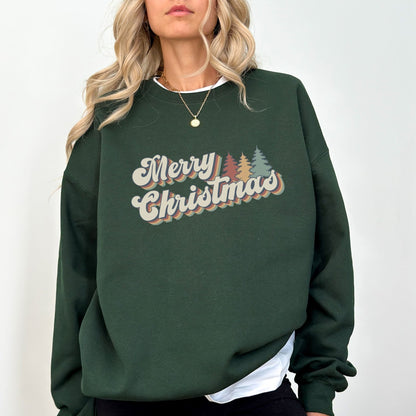 Vintage Christmas sweatshirt with retro holiday design for cozy Christmas style.