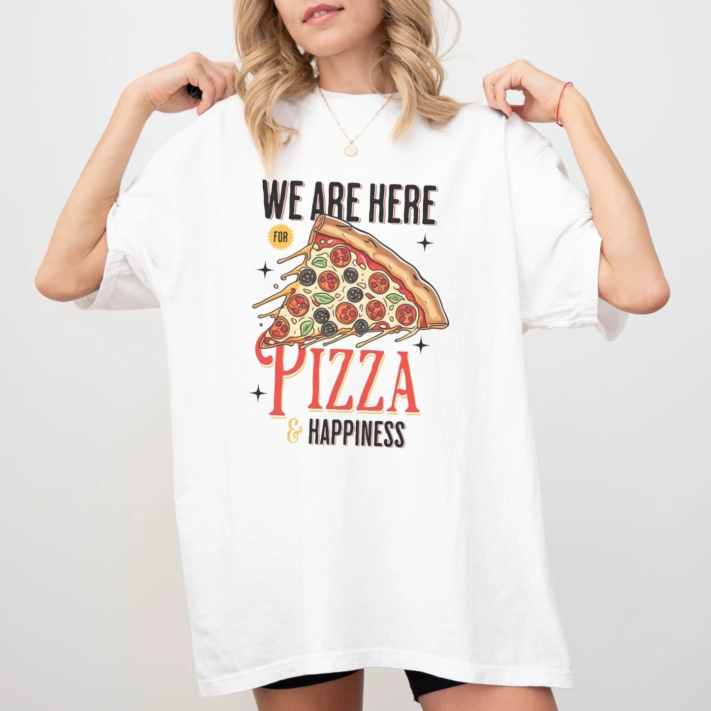 Pizza lover shirt with retro graphic, perfect for foodie fashion and cozy vibes.