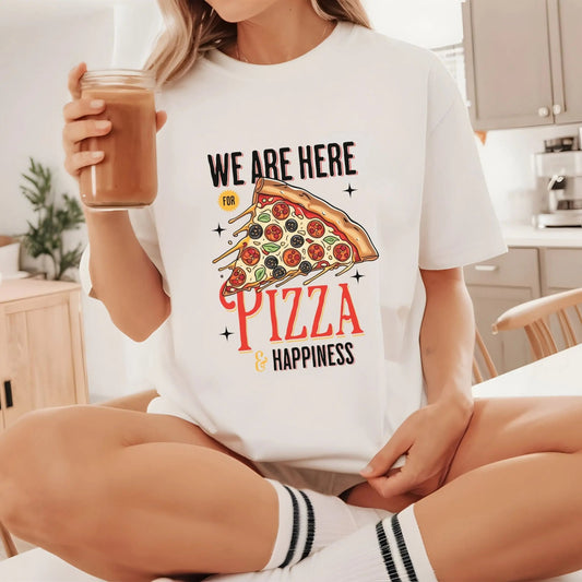 Pizza lover shirt with retro graphic, perfect for foodie fashion and cozy vibes.