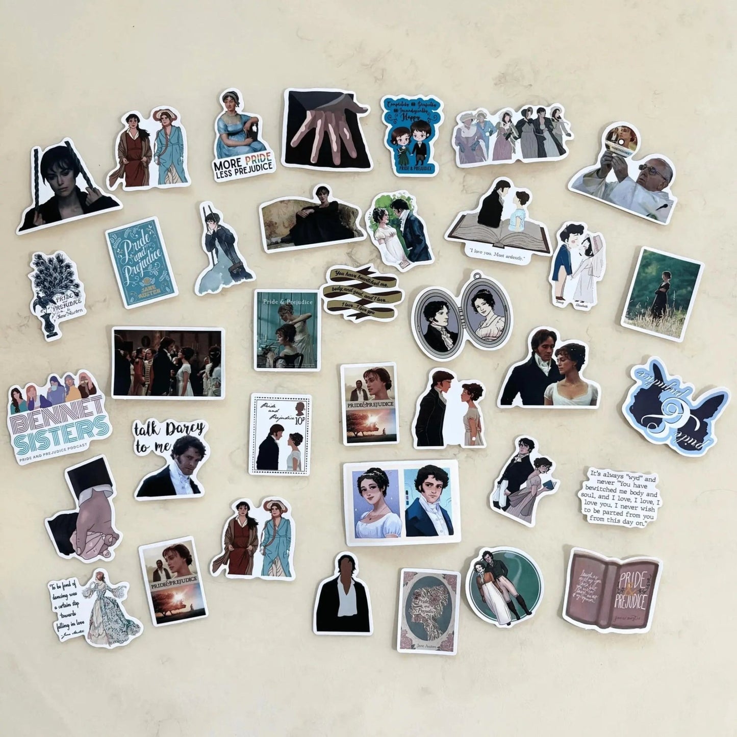 Pride and Prejudice Vinyl Stickers - That Cozy Vibe