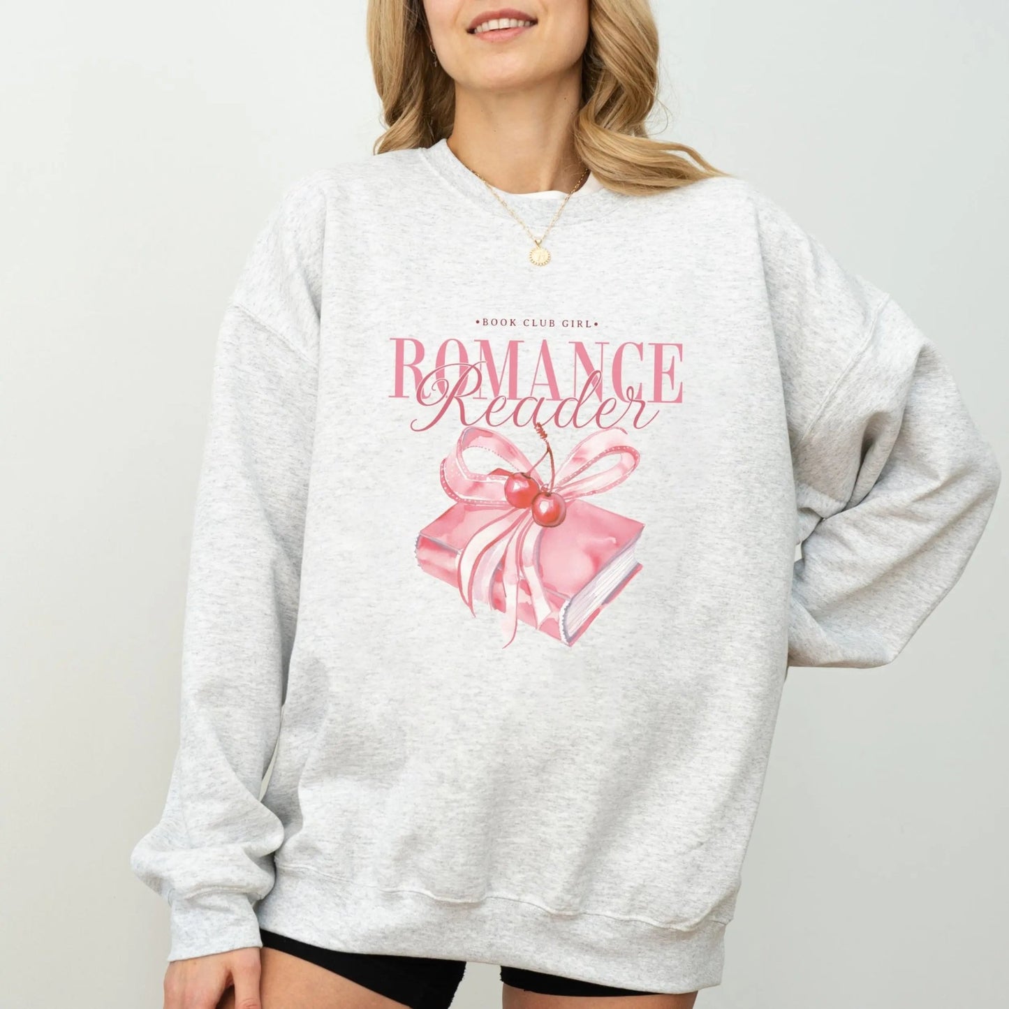 Romance Reader sweatshirt, 50% cotton, 50% polyester, coquette style, romance lovers, 4 colors.