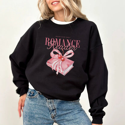 Romance Reader sweatshirt, 50% cotton, 50% polyester, coquette style, romance lovers, 4 colors.