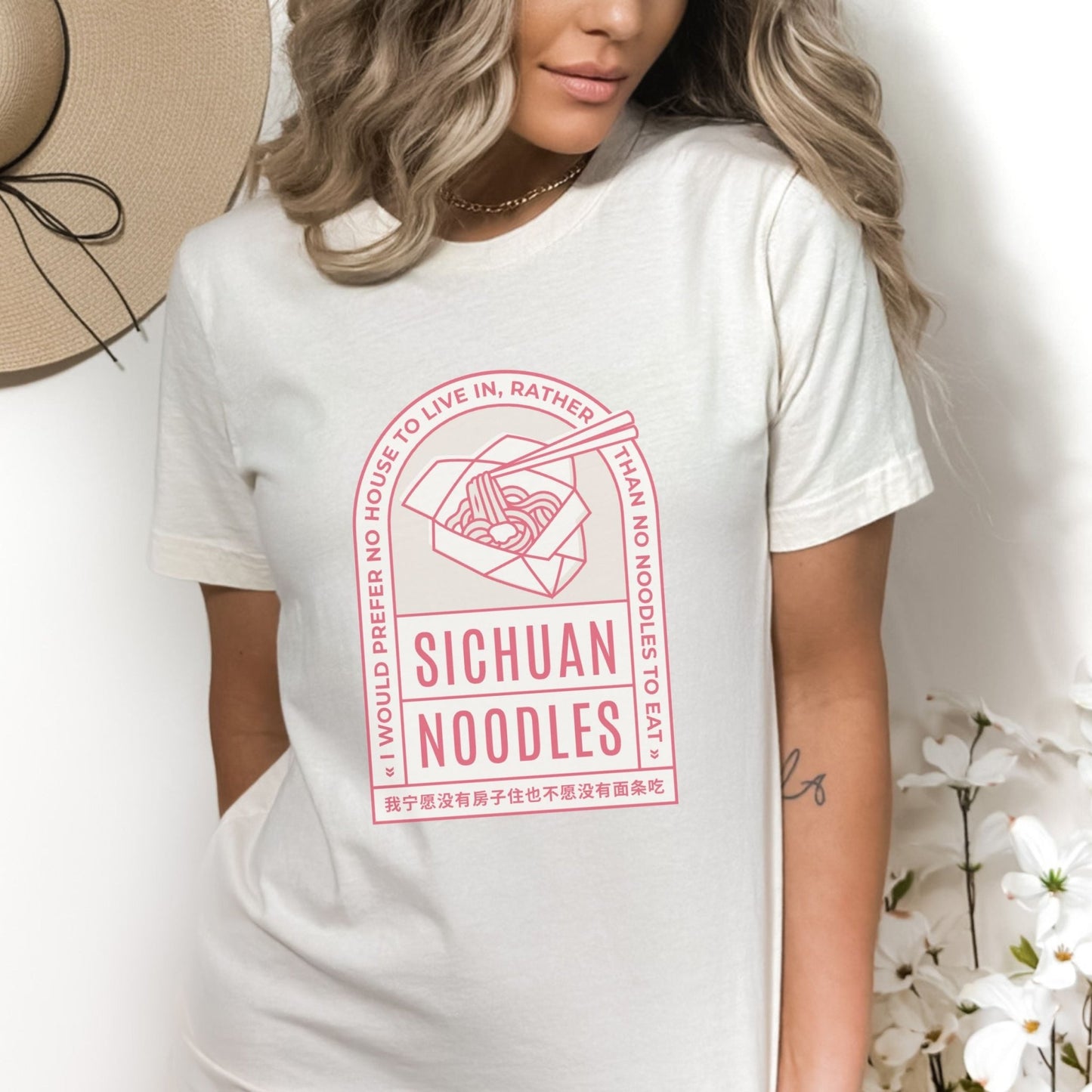 Sichuan noodles graphic tee for noodle lovers and Asian cuisine fans.