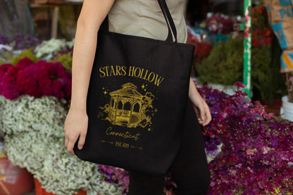 "Stars Hollow" tote bag, cotton canvas, 2 colors, cozy town aesthetic, Gilmore Girls merch.