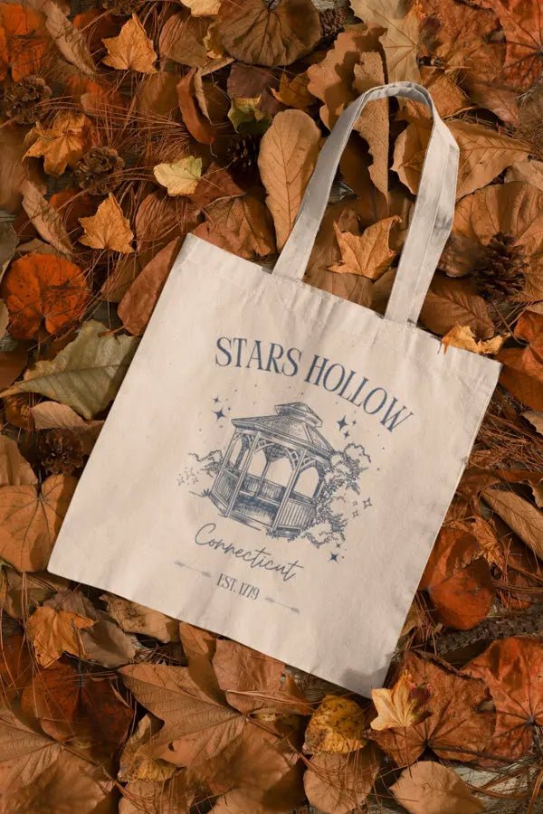 "Stars Hollow" tote bag, cotton canvas, 2 colors, cozy town aesthetic, Gilmore Girls merch.