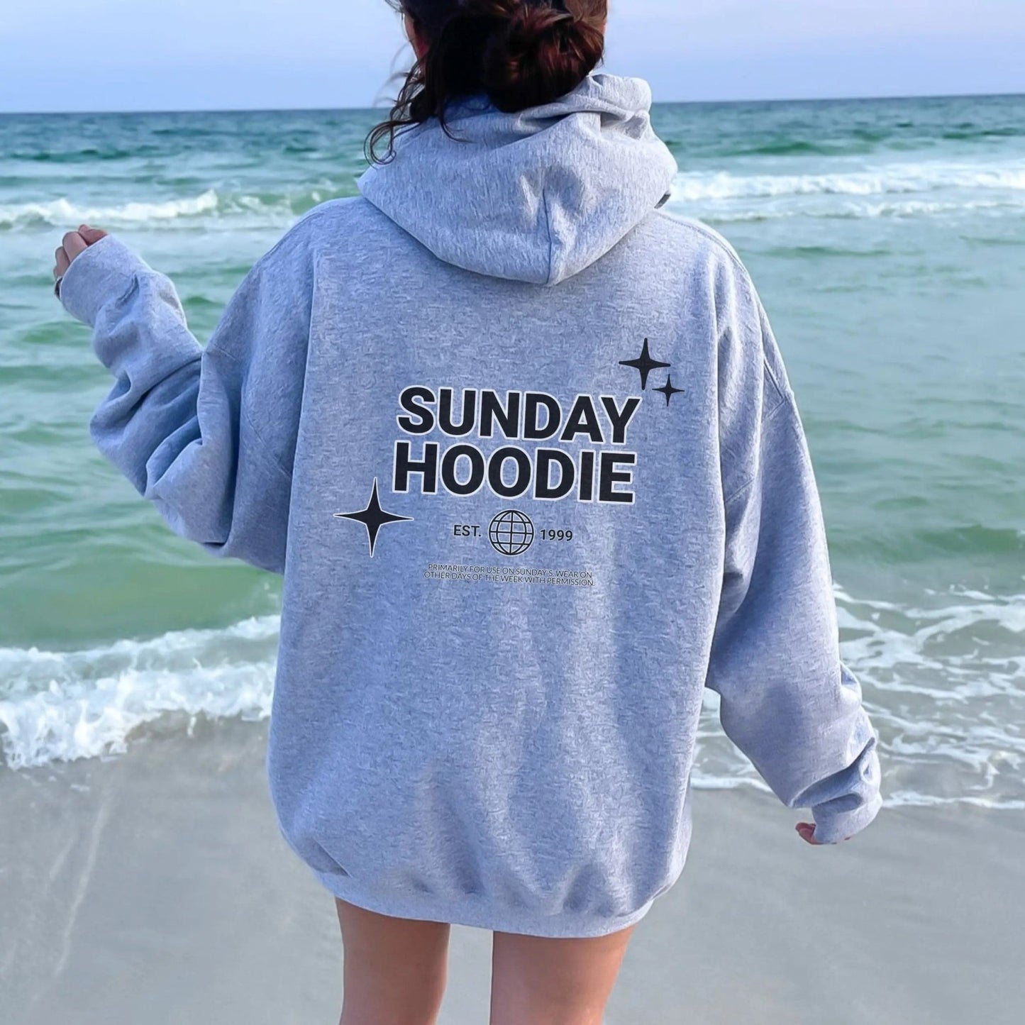 "Sunday Hoodie" from That Cozy Vibe, available in 10 colors, perfect for streetwear fans.